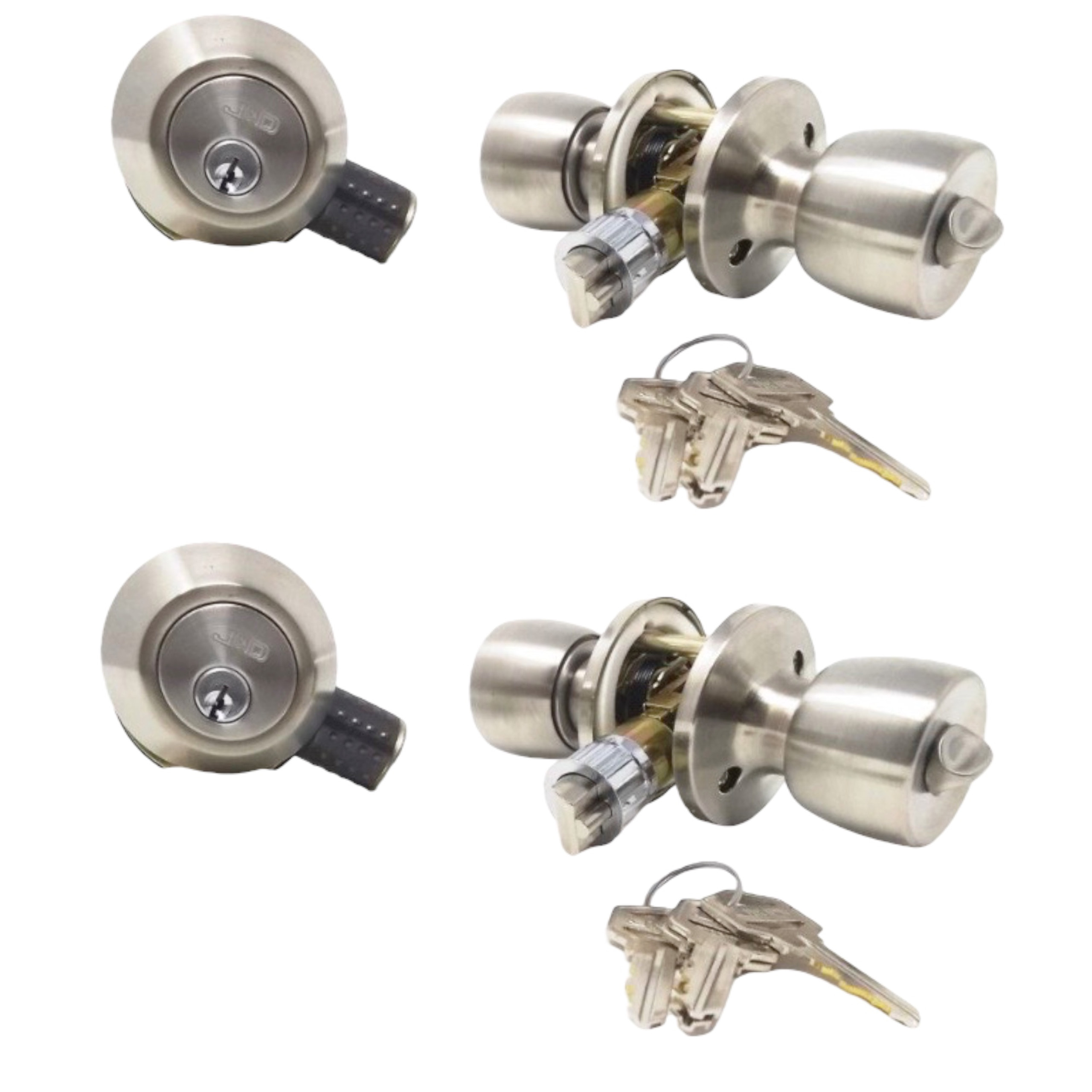 J & D Lock Mobile Home Stainless Steel Exterior Door Lock and Deadbolt